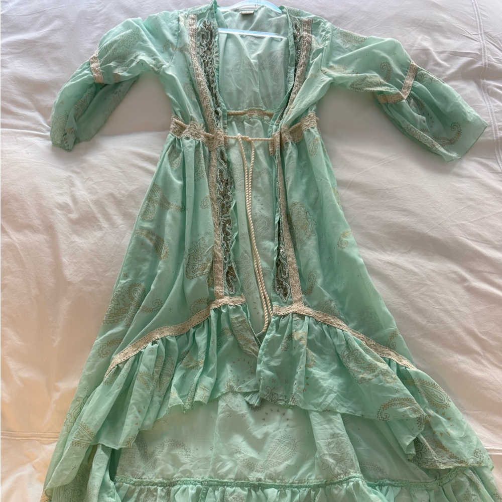 Elegant Mint Green Maxi Dress-cover up
